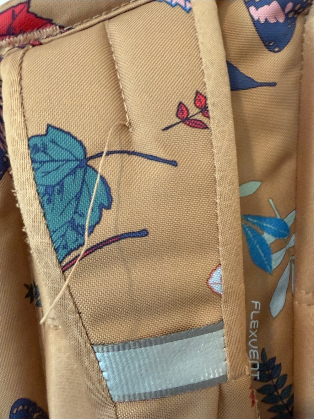 The North Face Floral Tan Jester Backpack with Leaves Butterfly - Picture 3 of 8
